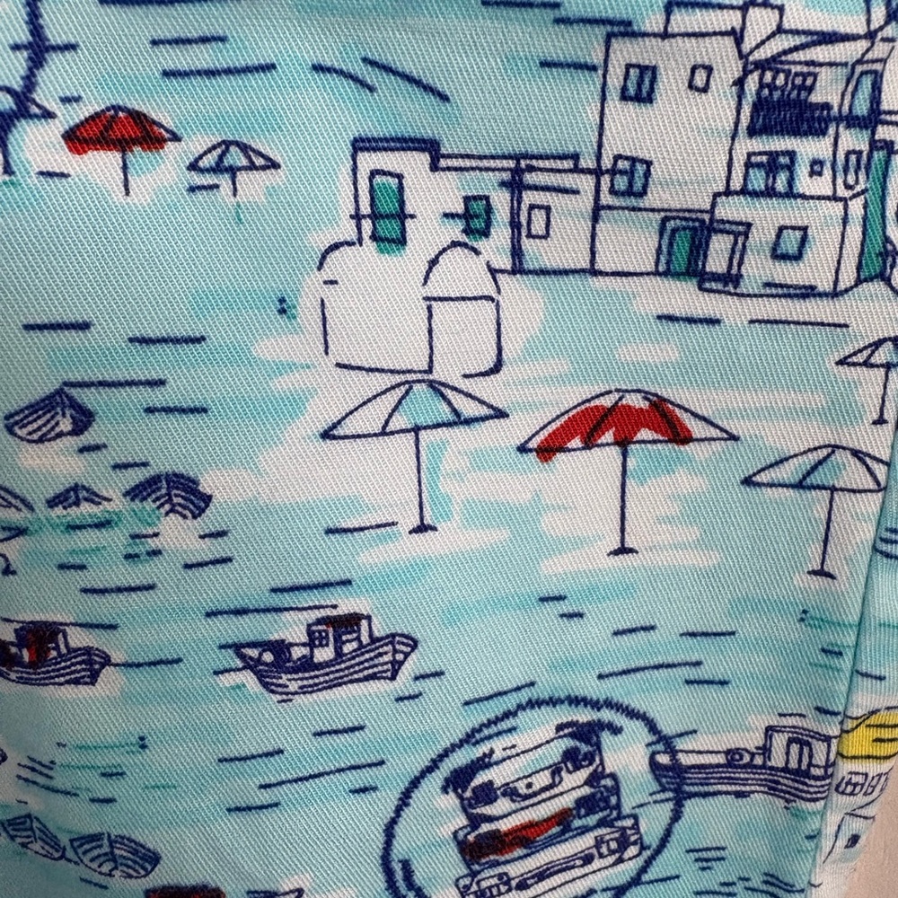 Talbots Light Blue Nautical Print Chinos - Picture 3 of 5